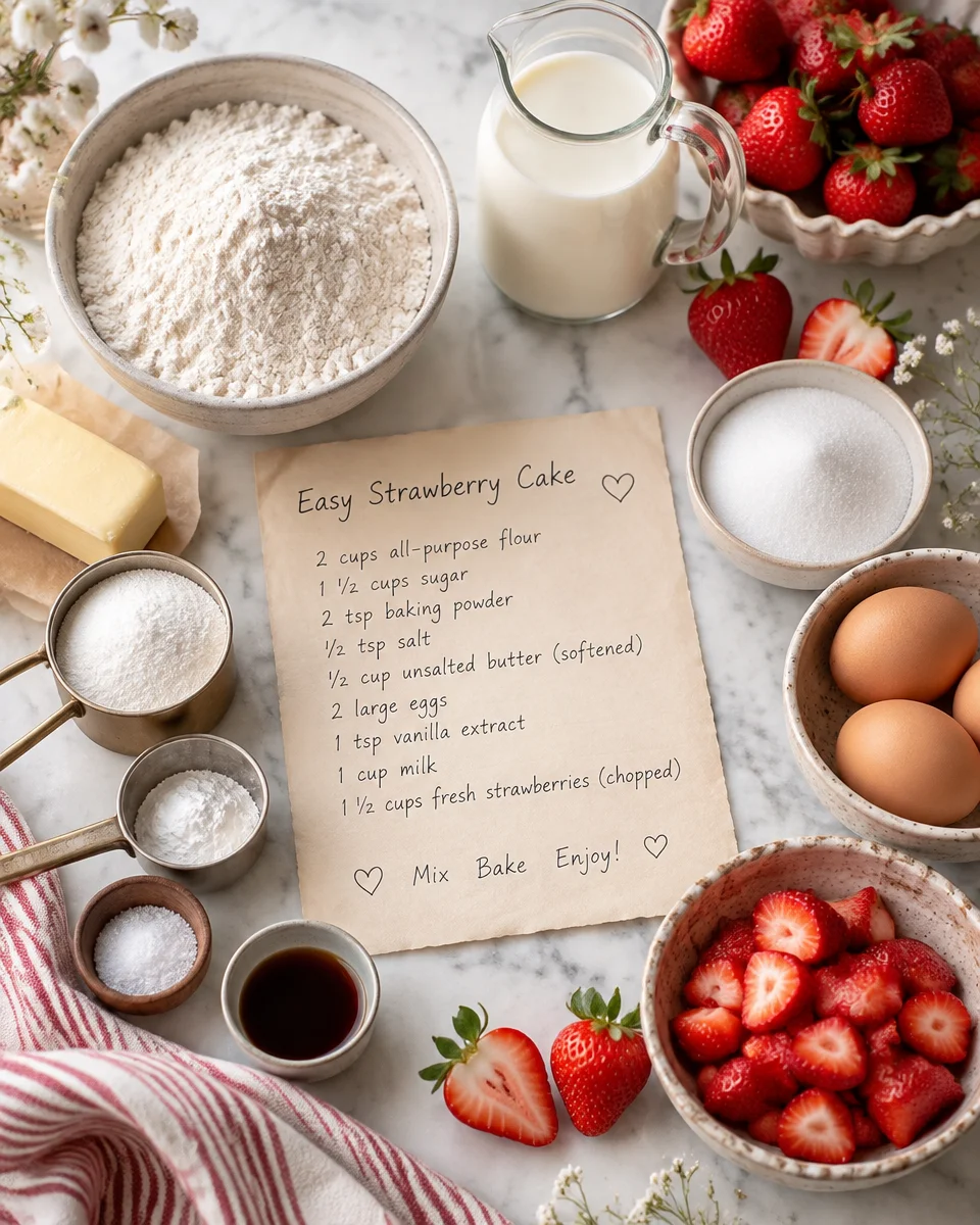 easy strawberry cake recipe