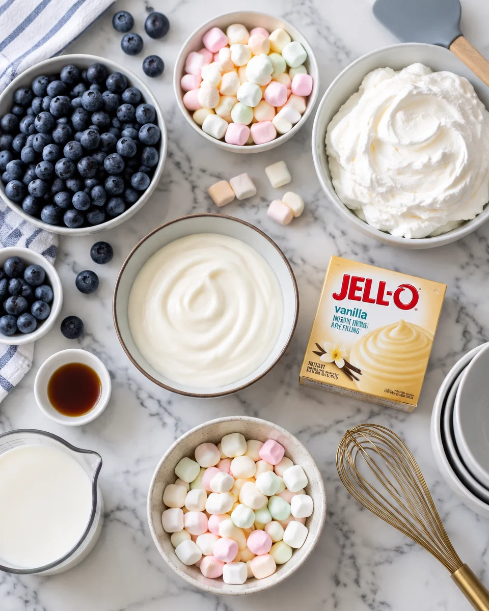 Fluffy Blueberry Marshmallow Salad Recipe