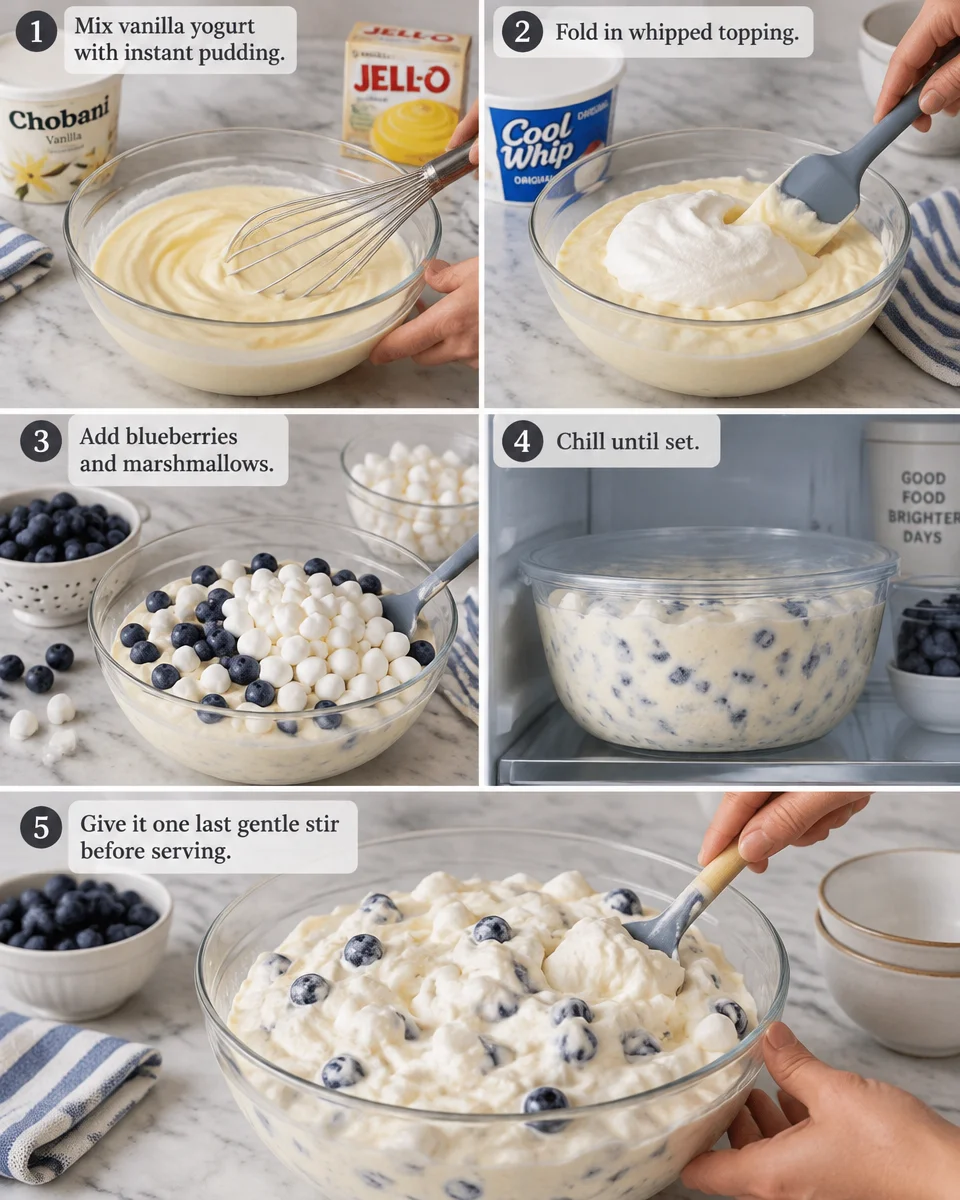 Fluffy Blueberry Marshmallow Salad Recipe