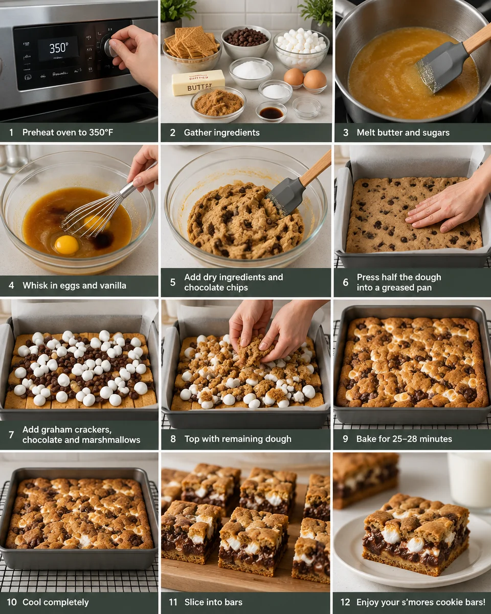 Gooey S'mores Cookie Bars Recipe