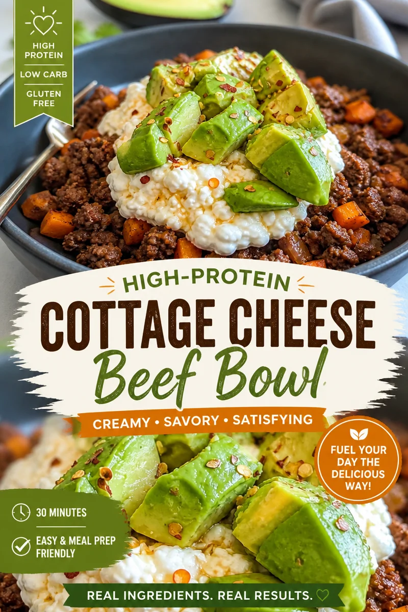 Ground Beef and Cottage Cheese Skillet Bowl