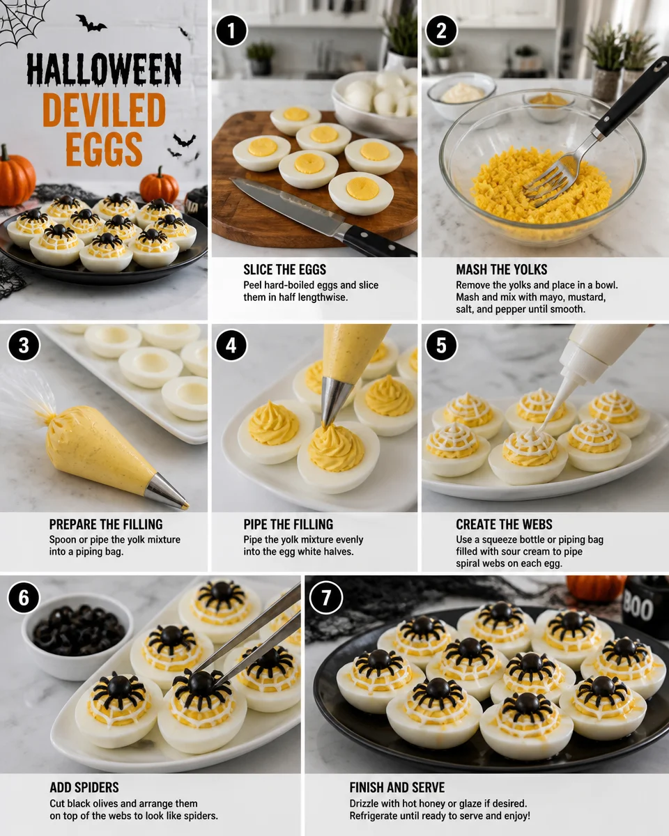 Halloween Deviled Eggs Spider Web
