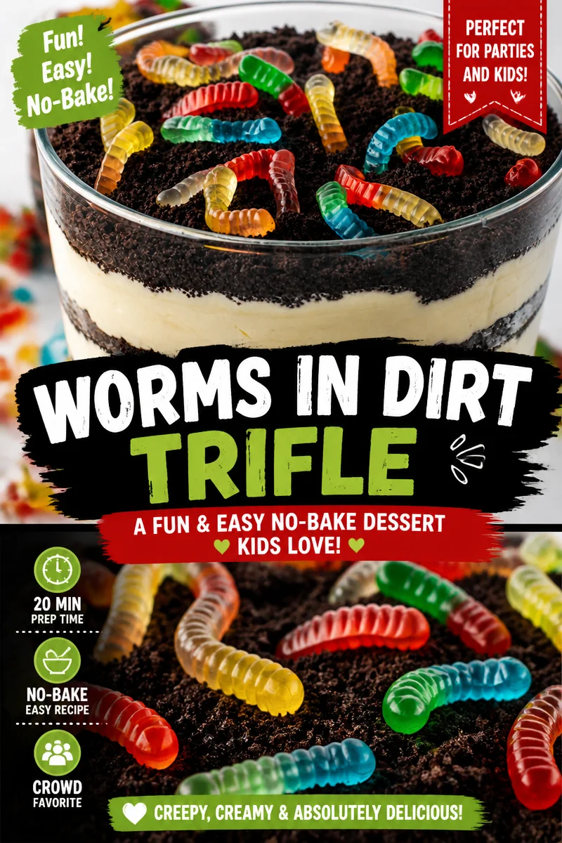 Halloween Dirt Cake with Gummy Worms