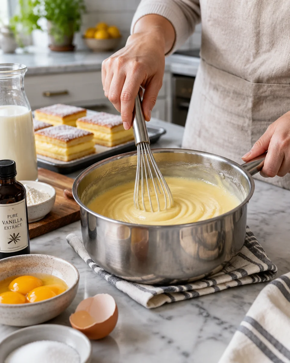 vanilla custard squares