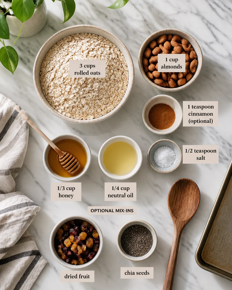 Homemade Granola with Honey and Almonds