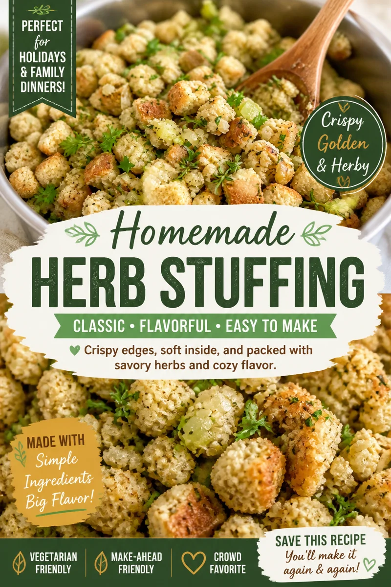 Homemade Stuffing from Scratch with Herbs