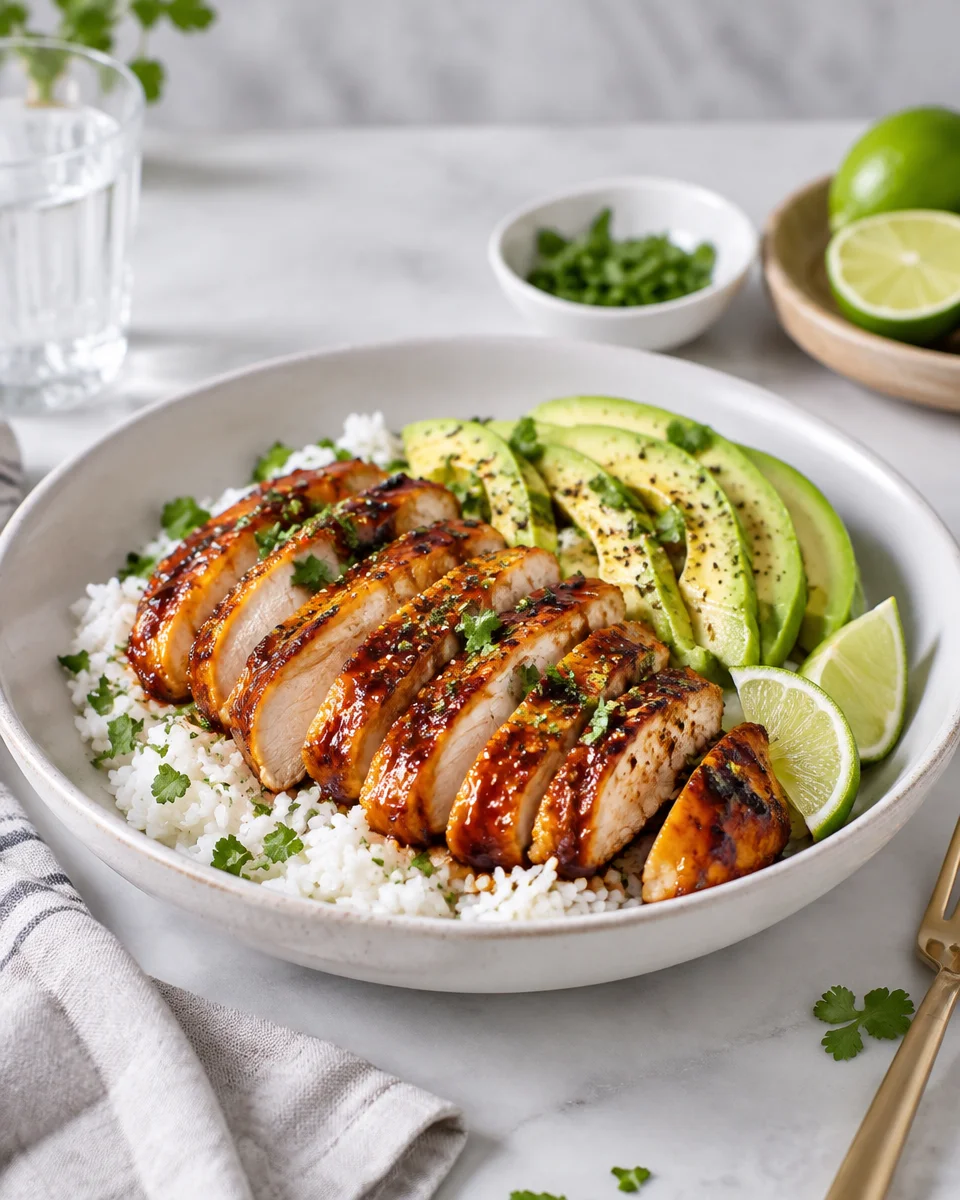 Honey Lime Chicken with Avocado Rice