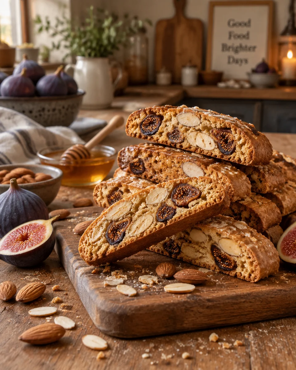 Honey Roasted Fig and Almond Biscotti