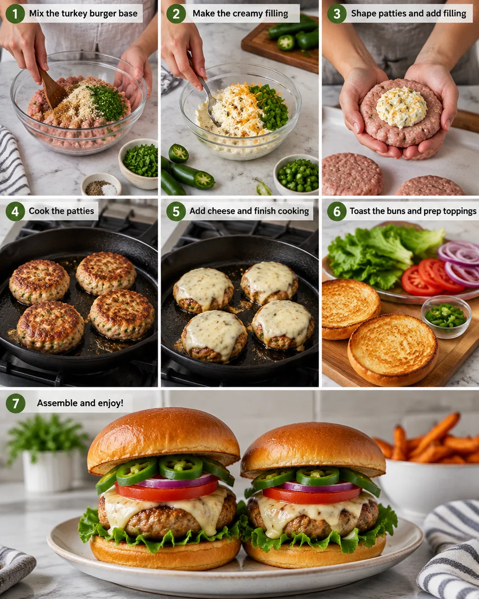 Jalapeño Popper Turkey Burgers Recipe