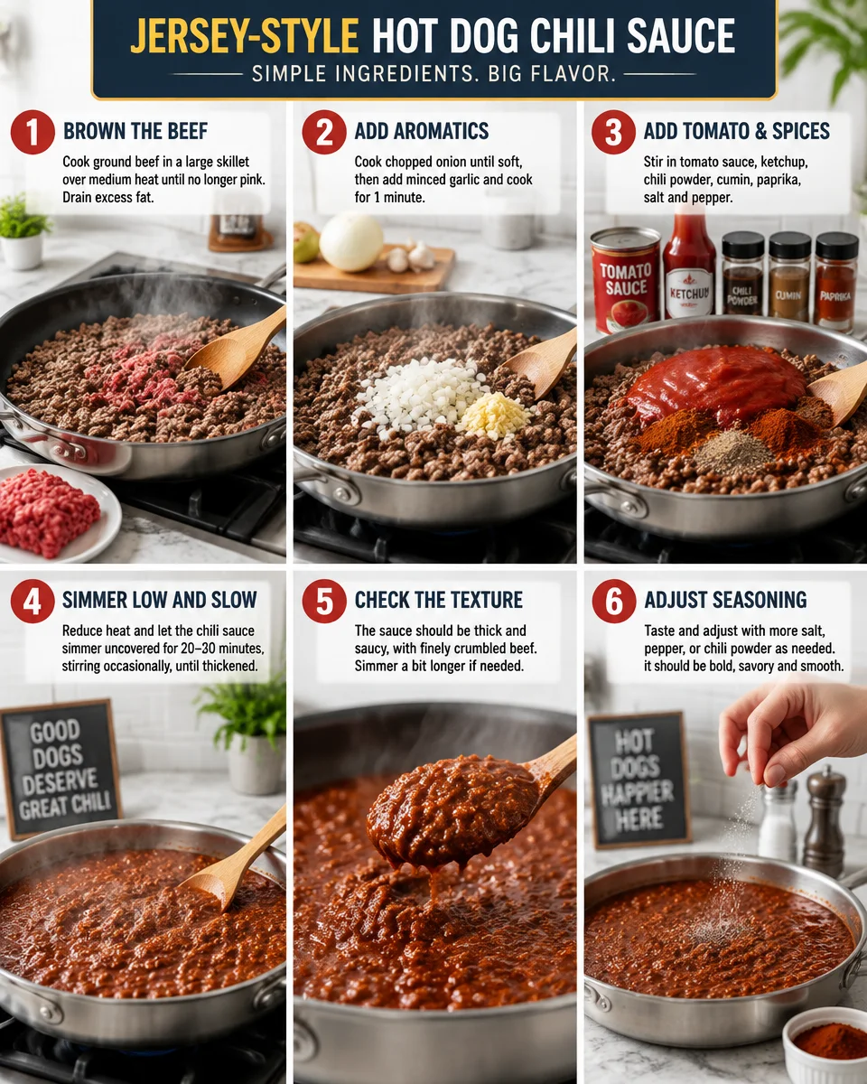 Jersey-Style Hot Dogs with Chili Sauce Recipe