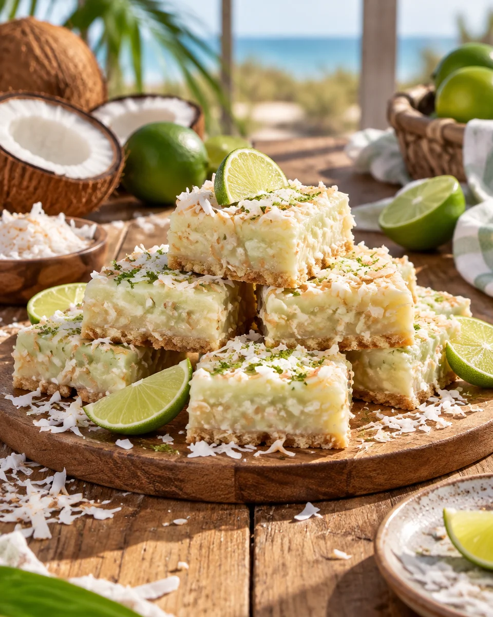 Lime Frosted Coconut Bars