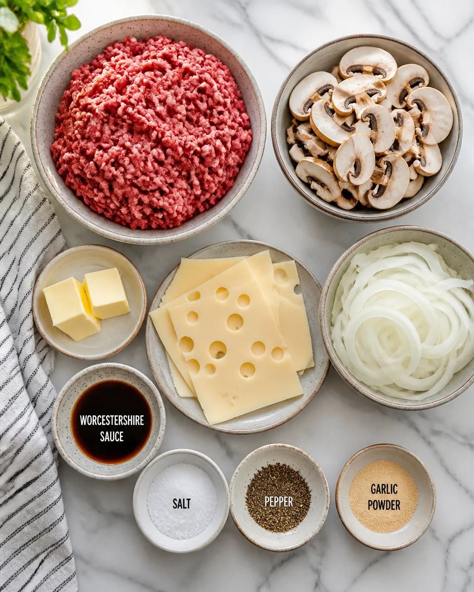 Mushroom Swiss Burger Foil Packets