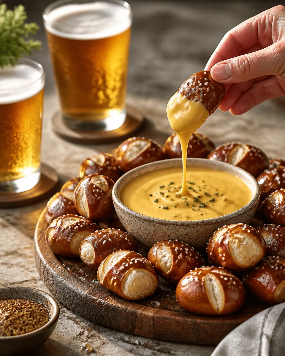 Oktoberfest Soft Pretzel Bites with Beer Cheese