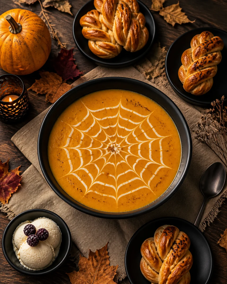 Pumpkin Soup with Cream and Bacon