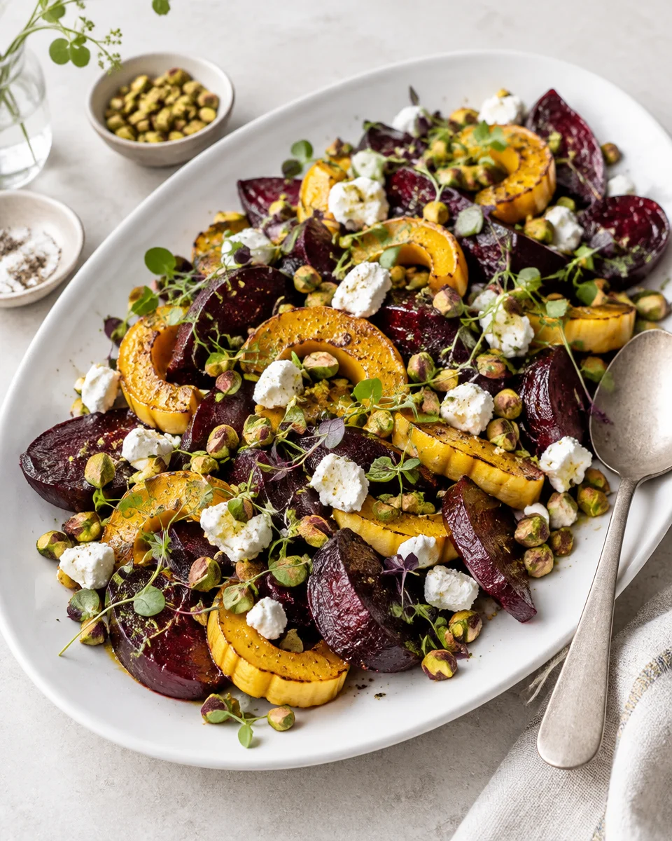 Roasted Beet Salad with Goat Cheese and Pistachios
