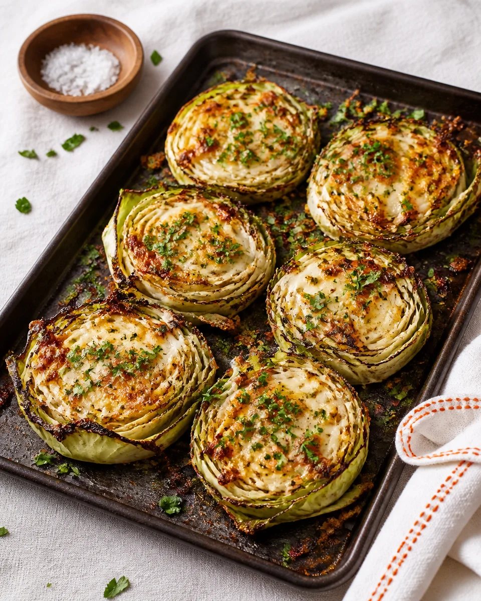 Roasted Cabbage Steaks with Parmesan