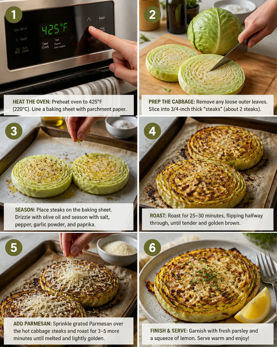 Roasted Cabbage Steaks with Parmesan