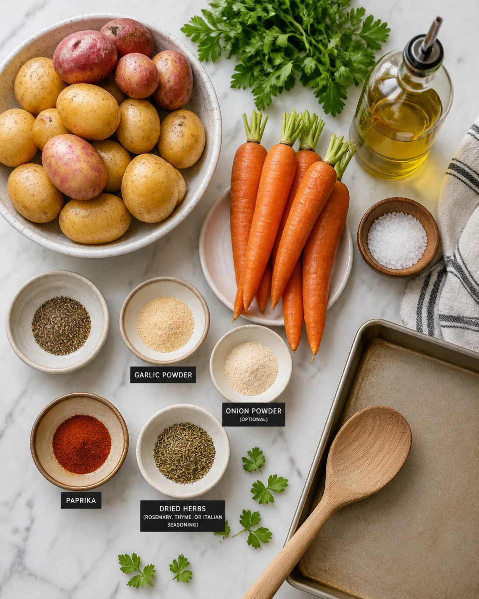 Roasted Potatoes and Carrots