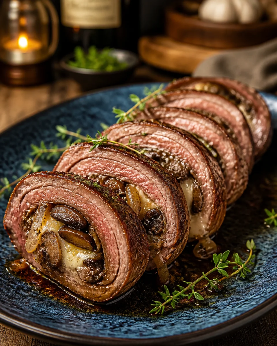 Rolled Steak Bites Stuffed with Cheese
