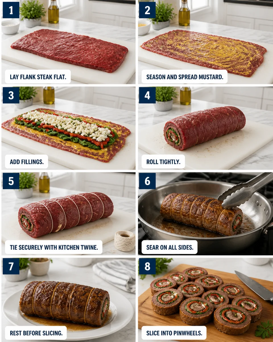 Rolled Steak Bites Stuffed with Cheese