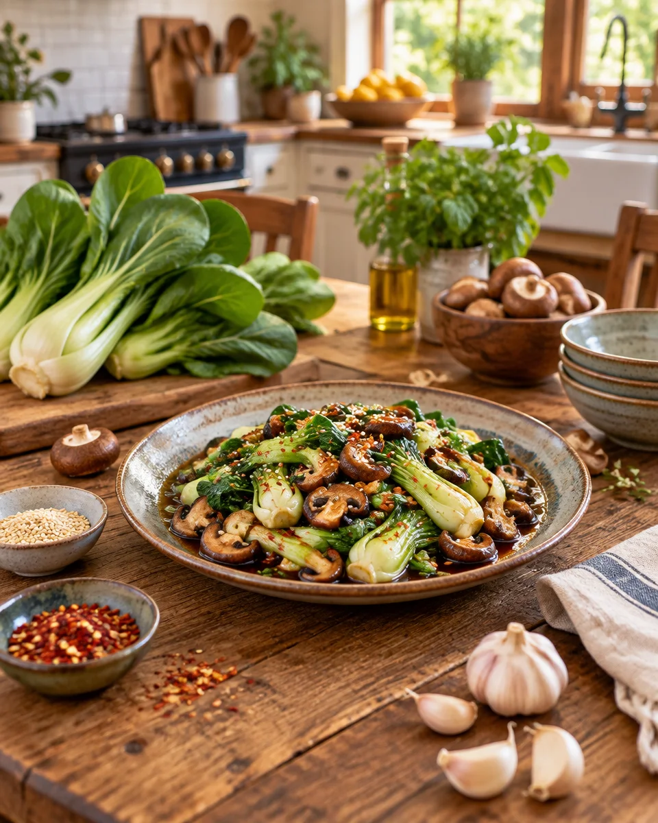 Savory Bok Choy and Mushroom Stir-Fry