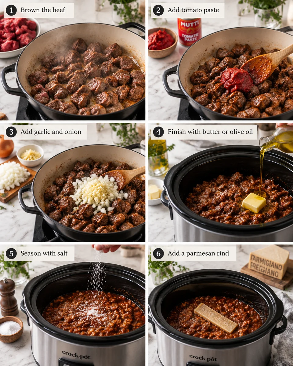 Slow Cooker Beef Ragu Pasta Recipe
