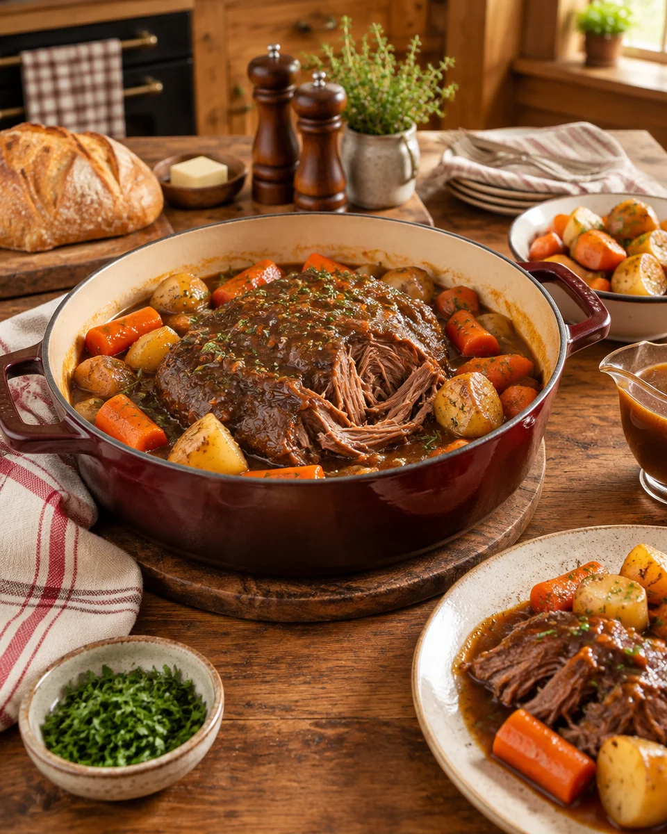slow cooker pot roast with gravy