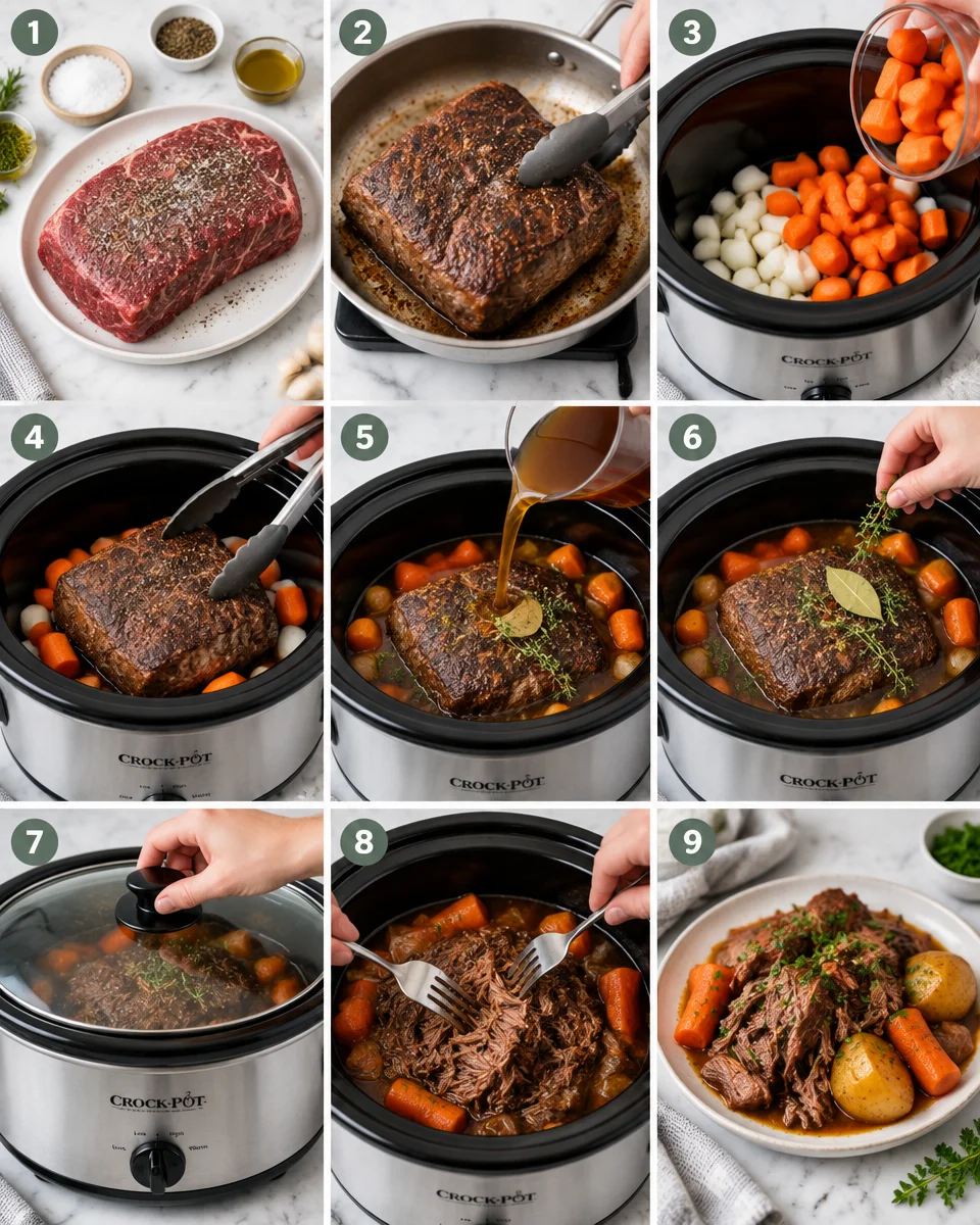 slow cooker pot roast with gravy