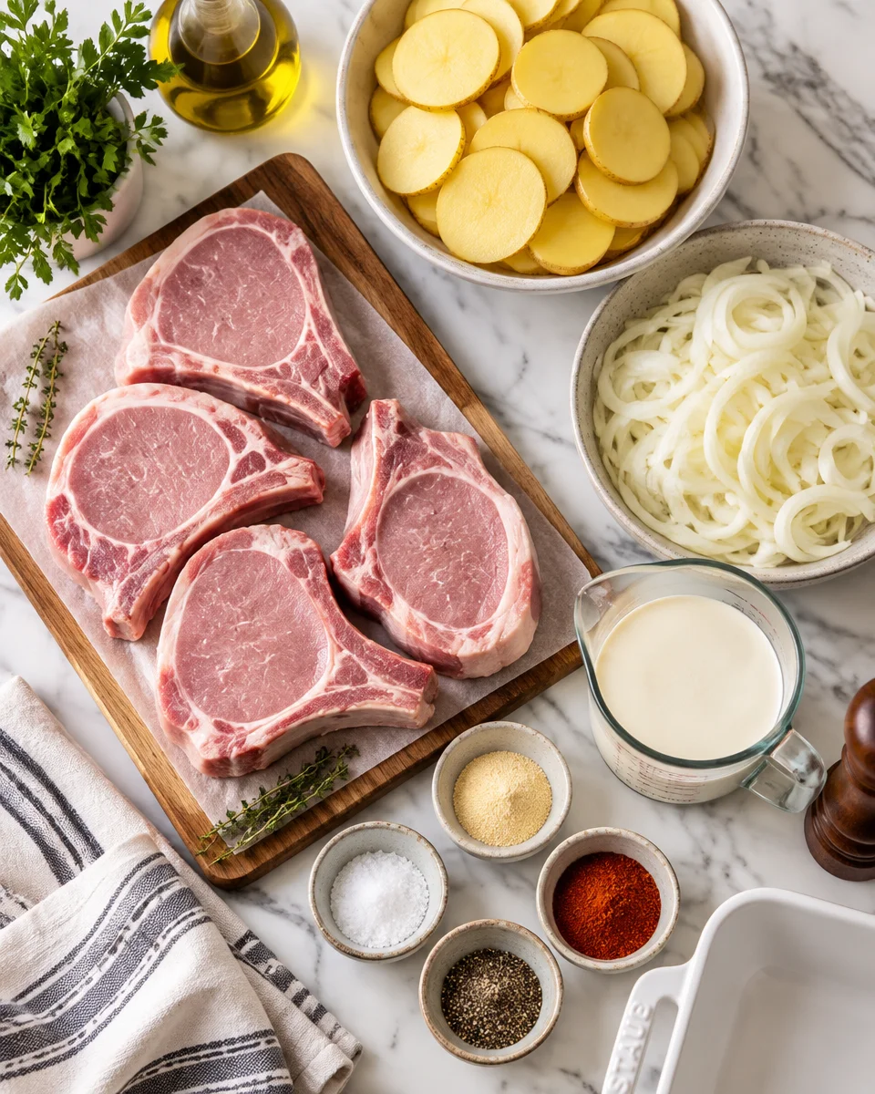 pork chops and scalloped potatoes