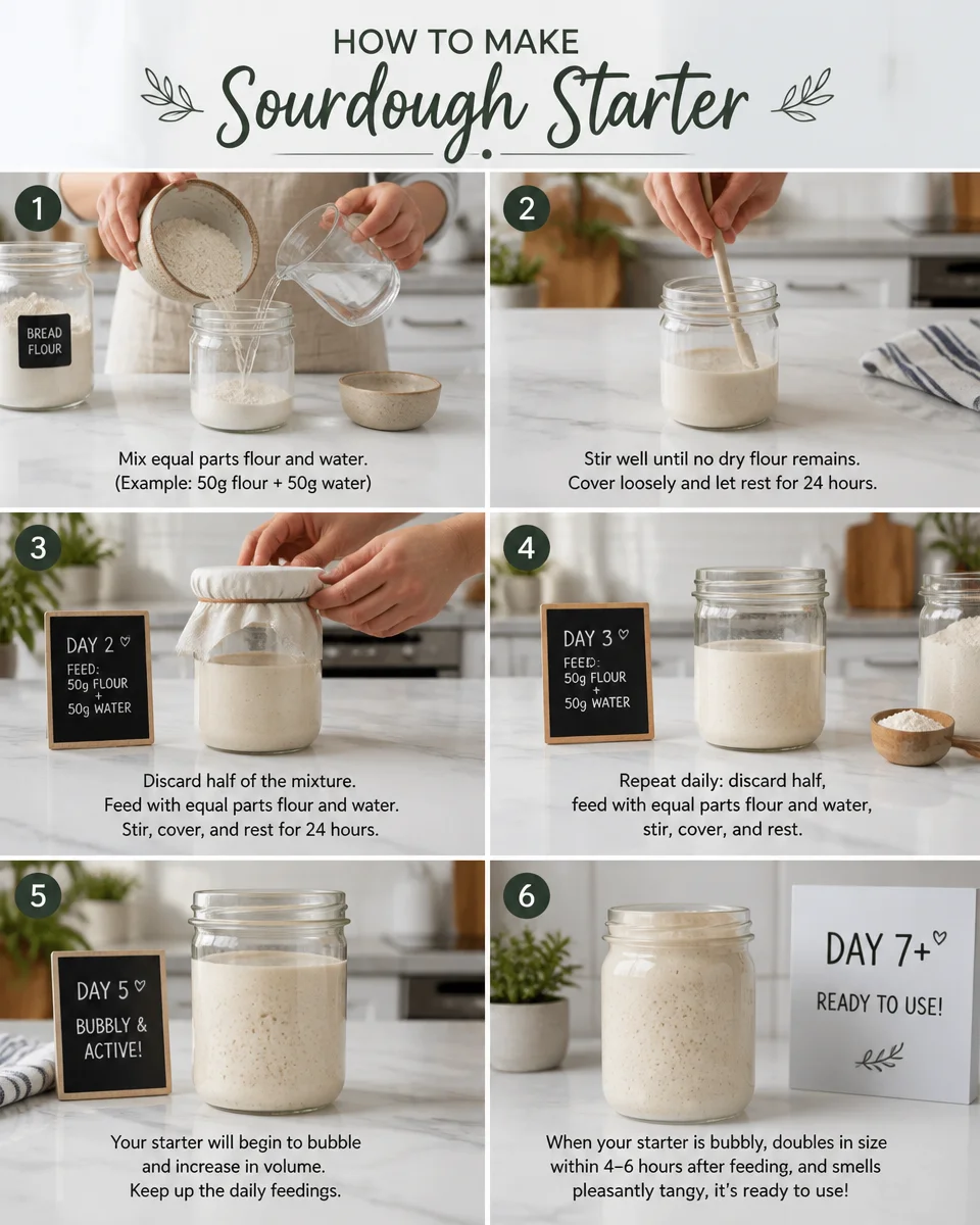 Sourdough Starter for Beginners (Step by Step)