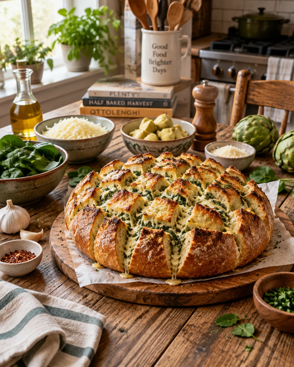 Spinach Artichoke Pull-Apart Bread