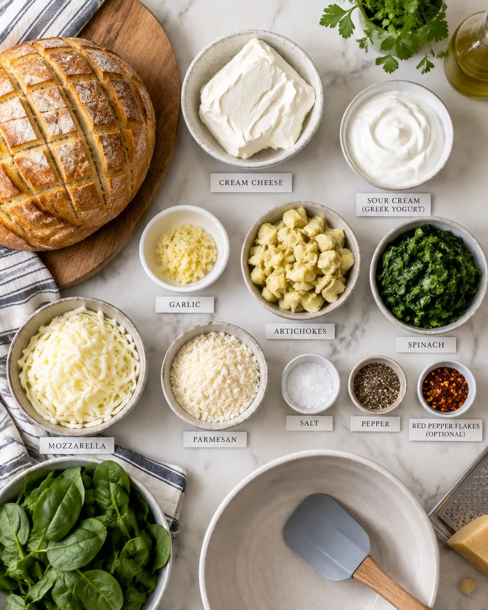 spinach artichoke pull apart bread