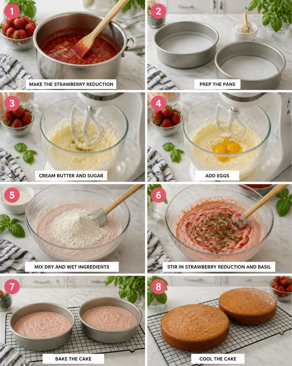 Strawberry Basil Cake
