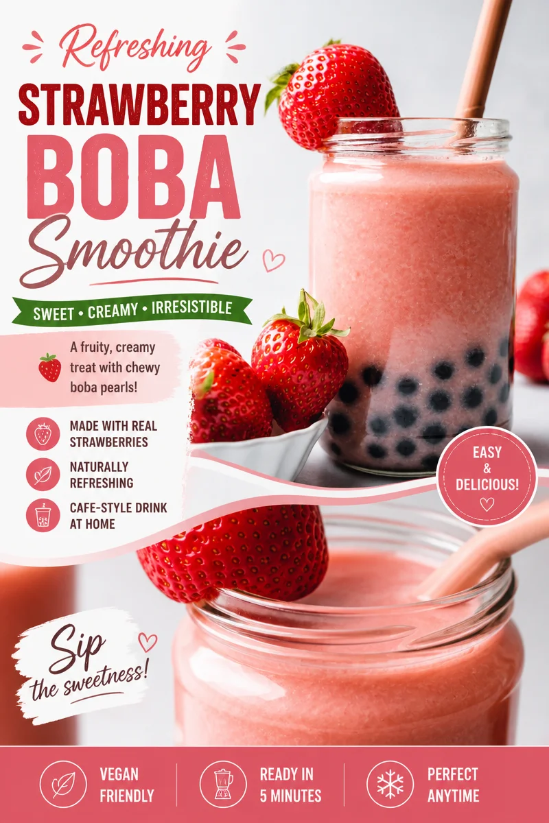 Strawberry Milk Tea (Easy Boba Style)