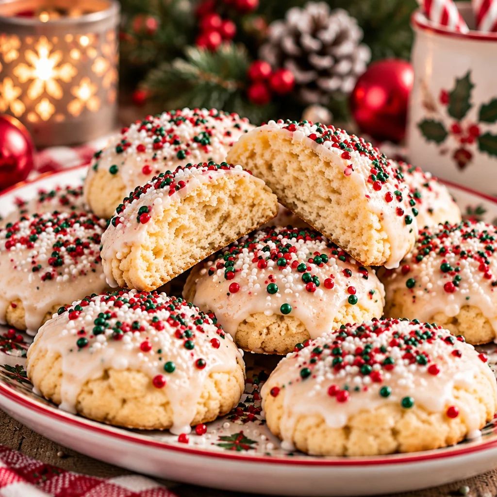 A selection of traditional Italian Christmas cookies displayed on a festive table.