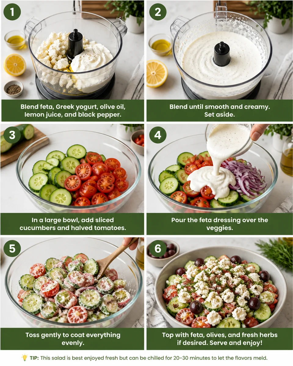 Viral Cucumber Tomato Feta Salad with Olive Oil Drizzle